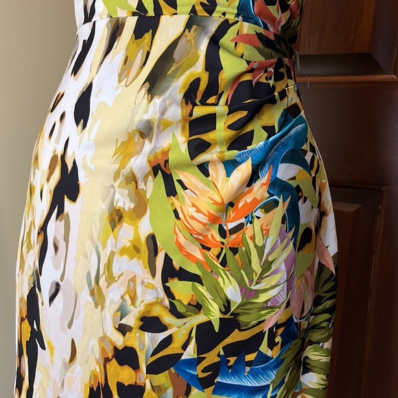 Bebe Wrap top mini Dress V-neck Multicolor Fully lined Size XS - Picture 5 of 12